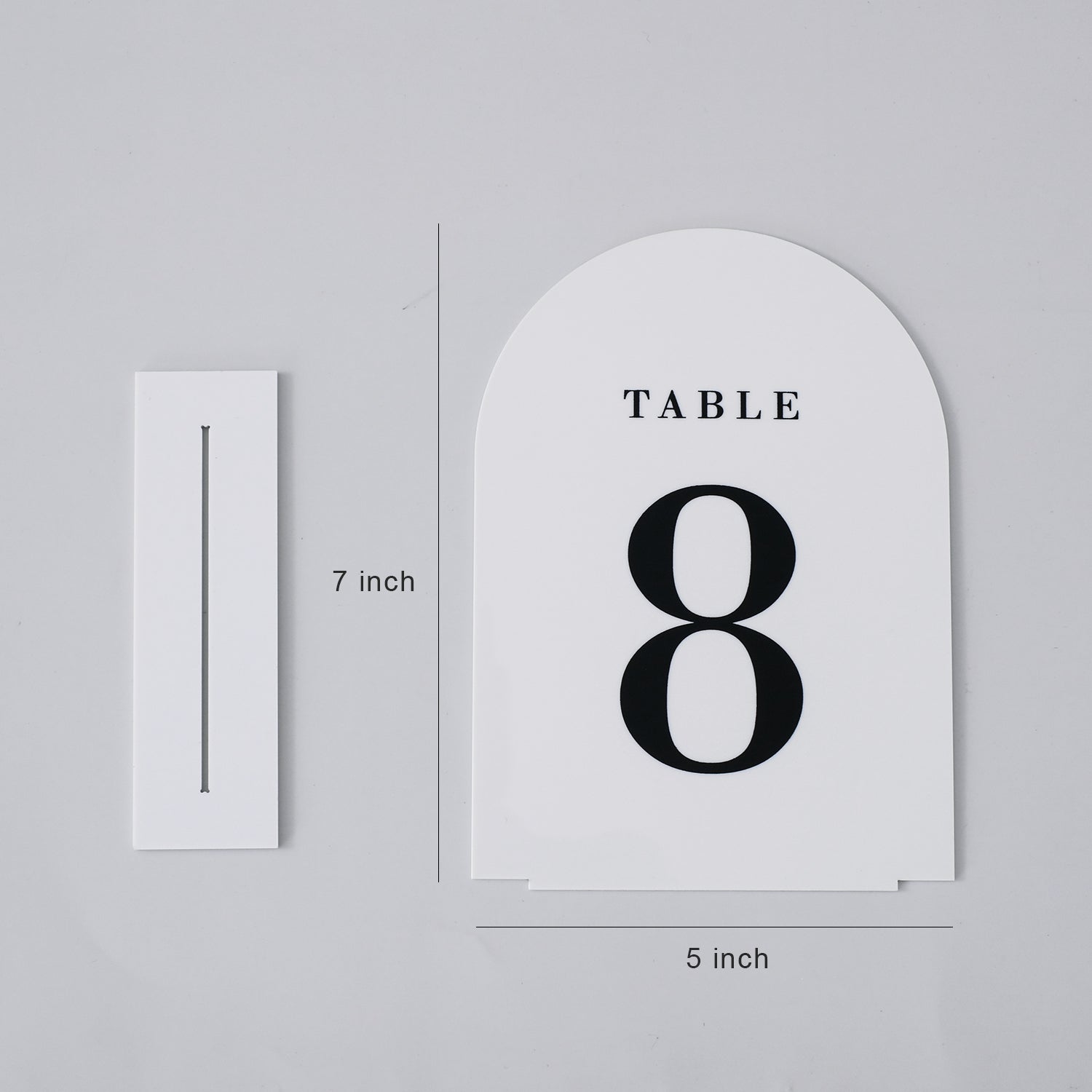 White Arch Wedding Table Numbers with Stands 1-15