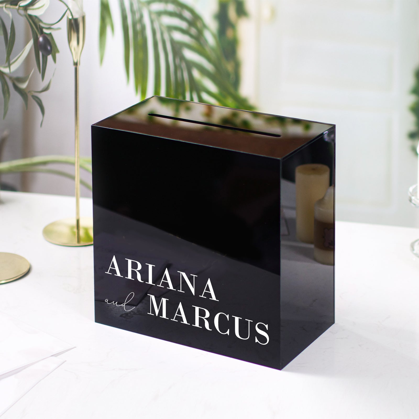 Acrylic Card Box, Black / No Print