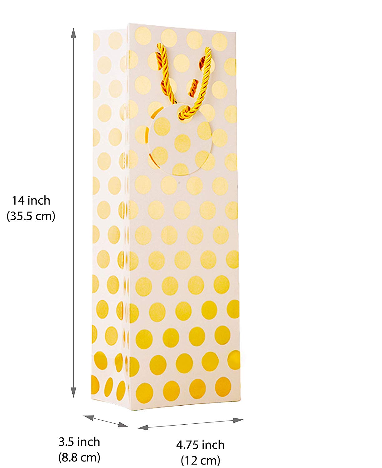 Metallic Gold Foil Polka Dot Wine Gift Bags