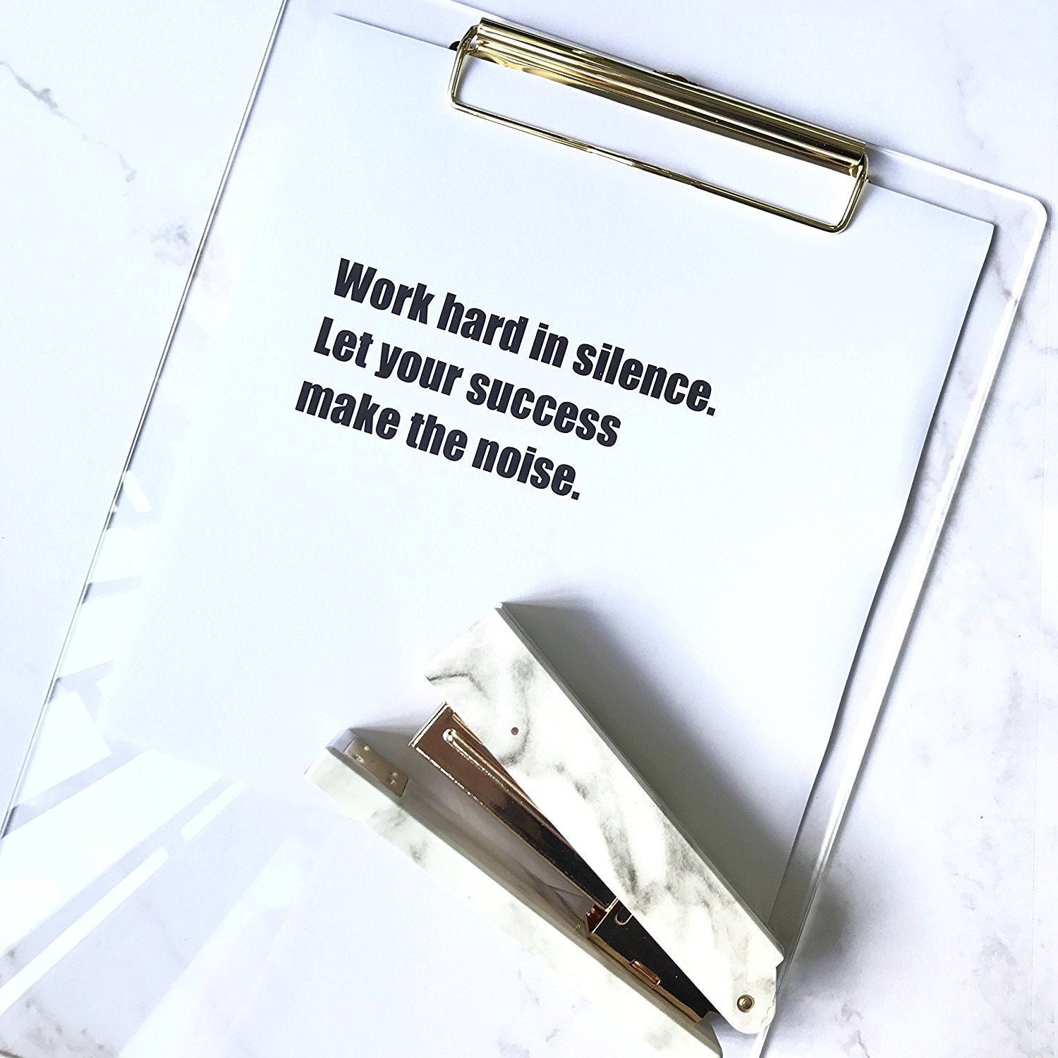 Clear Acrylic Clipboard with Gold Clip