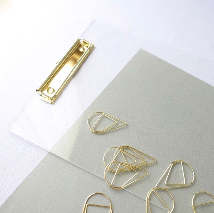 Clear Acrylic Clipboard with Gold Clip