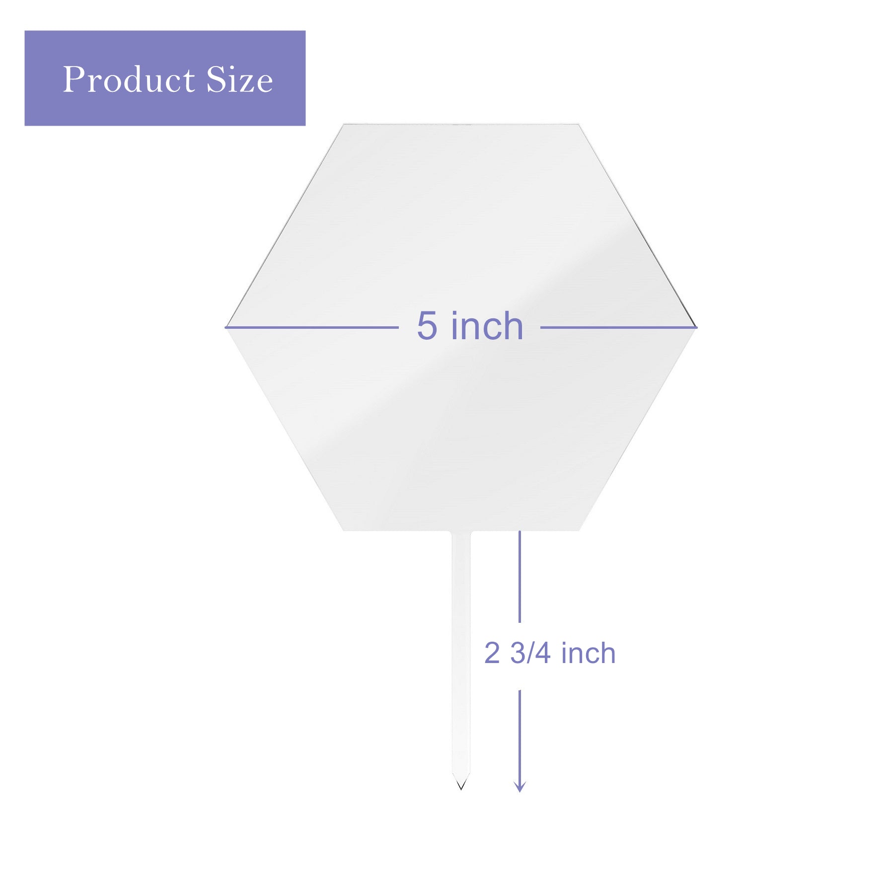 5 inch Hexagon Acrylic Cake Topper, 20 Count