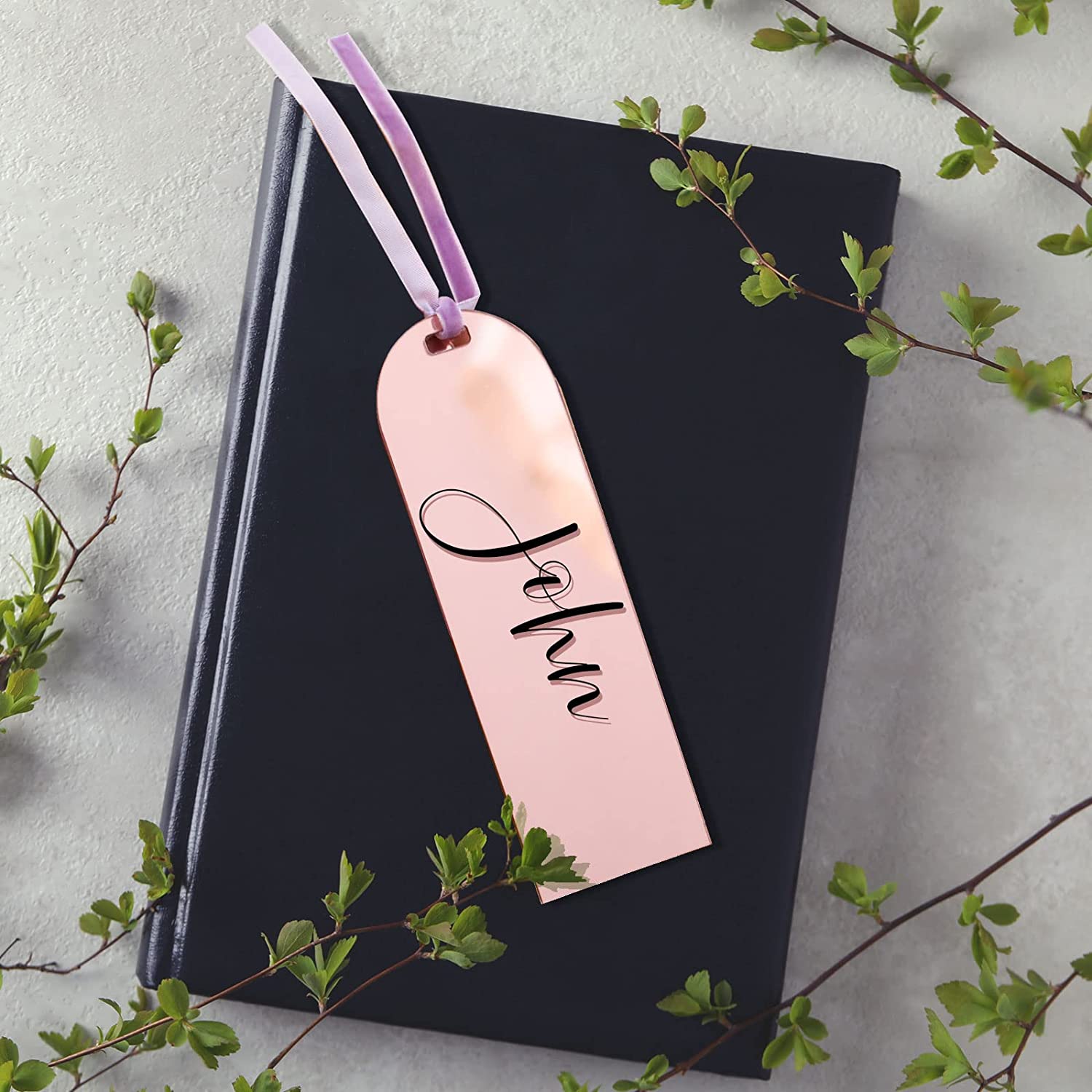 6x2” Rose Gold Acrylic Bookmark, 20 Pack